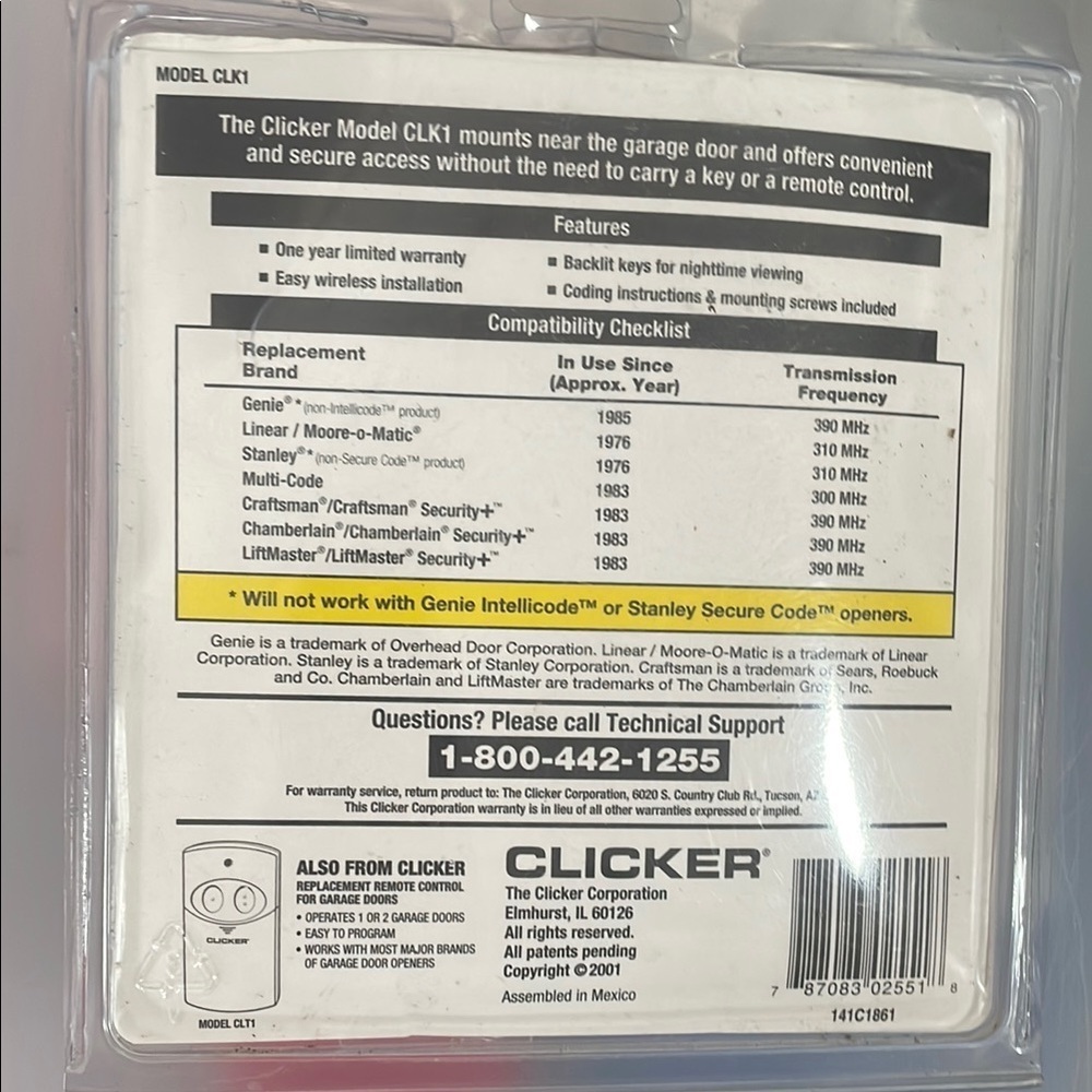 Improved Clicker Universal Keyless Entry - Picture 2 of 2